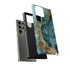 Aquamarine inspired Geode in Watercolor - Impact Resistant Phone Case